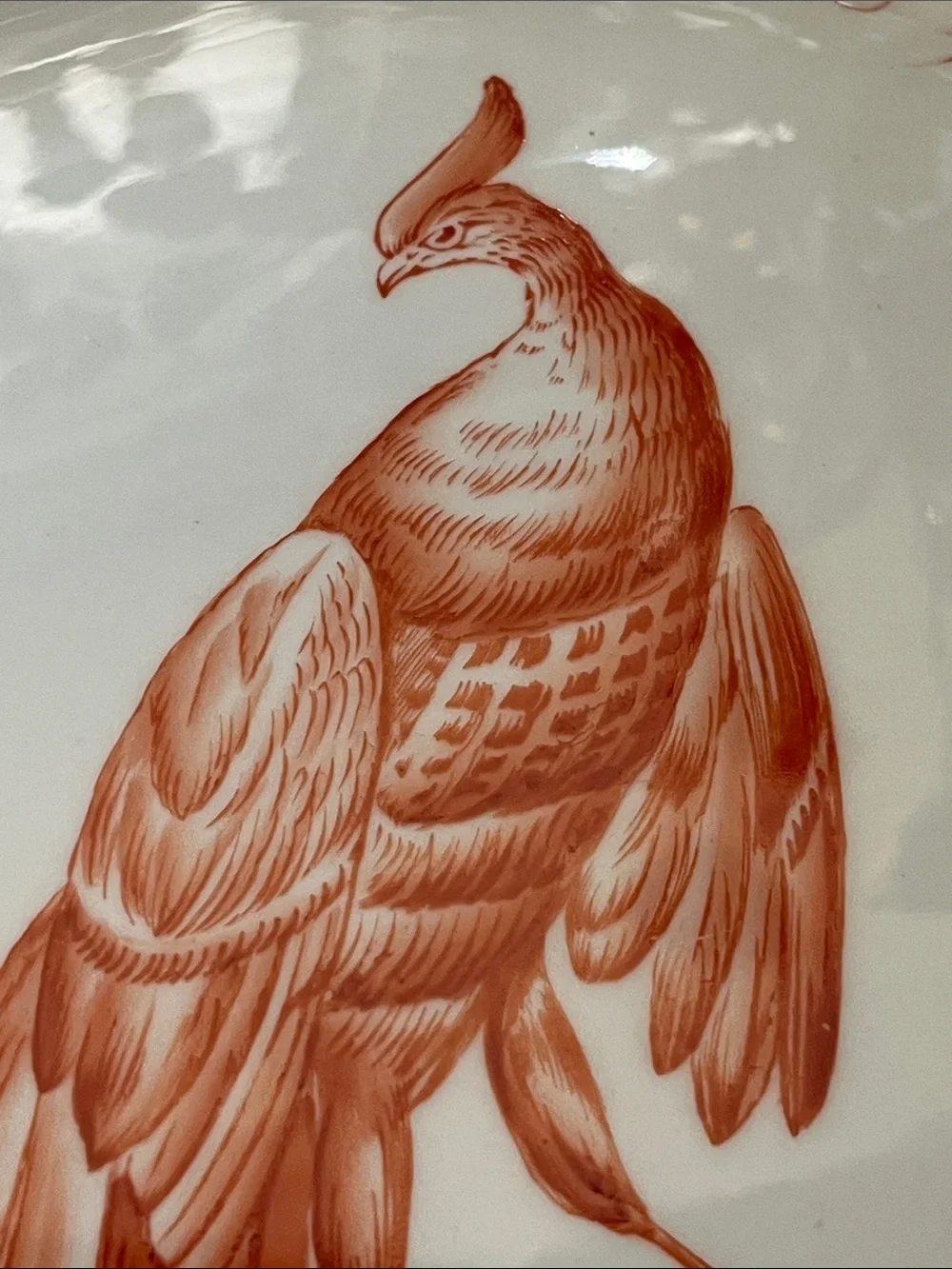 Royal Crown Derby Cream Plate with Bird and Floral Design
